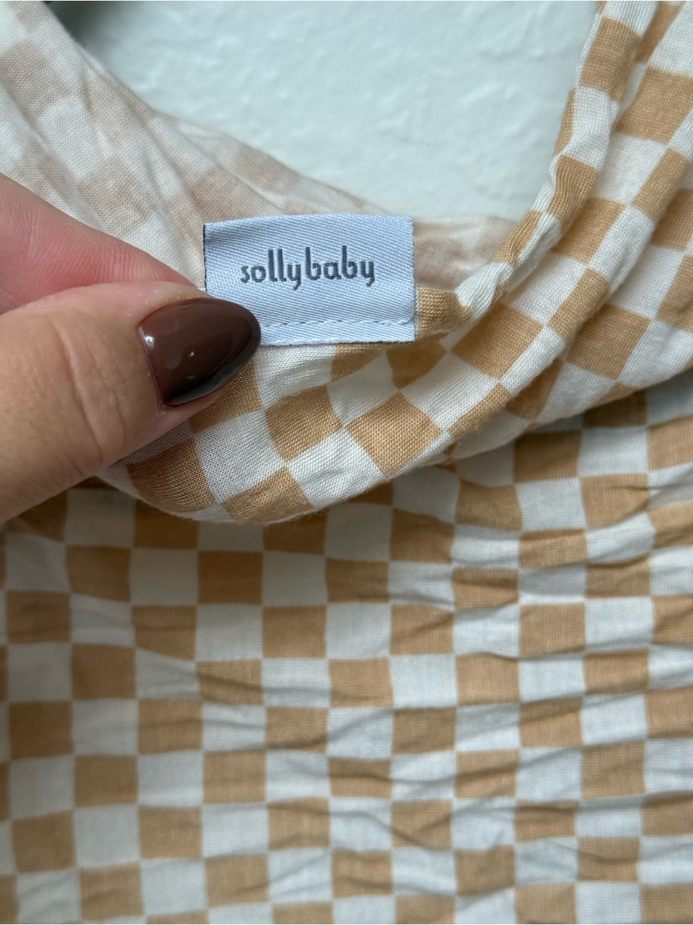 Solly baby Beige and White Checkered Wrap